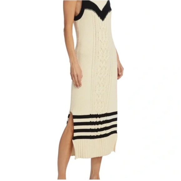 Tanya Taylor Sleeveless Sweater Dress Ivory and Black Sz S - Picture 6 of 7